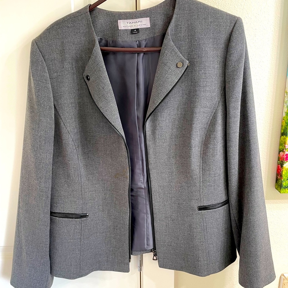 Tahari Blazer with Cute Zippers